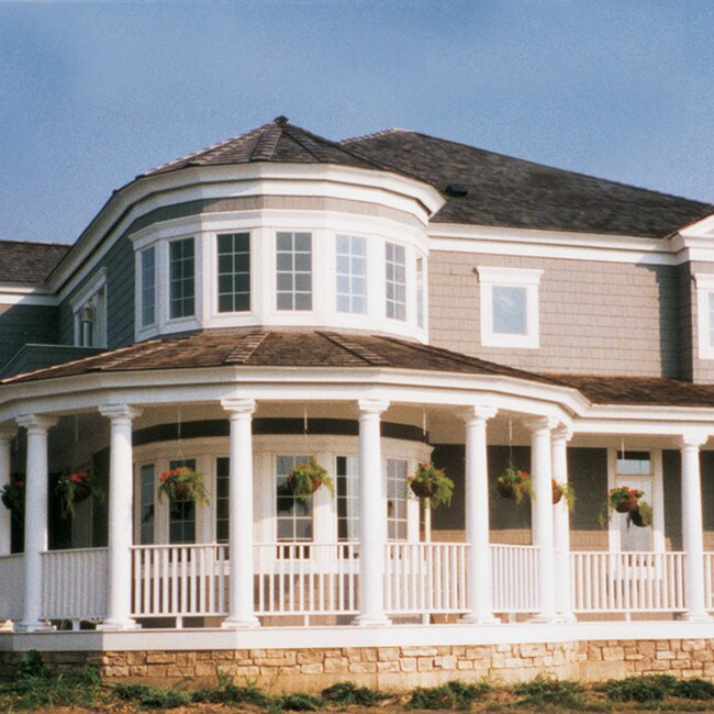 10in x 9ft | Plain Tapered Fiberglass Column | With Tuscan Cap