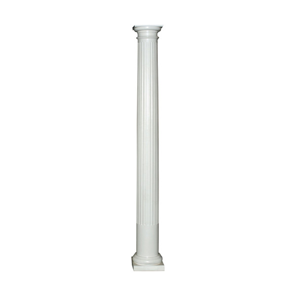 10in Square x 9ft | Fluted Non-Tap- Ered Fiberglass Column | With Tuscan Cap and Base