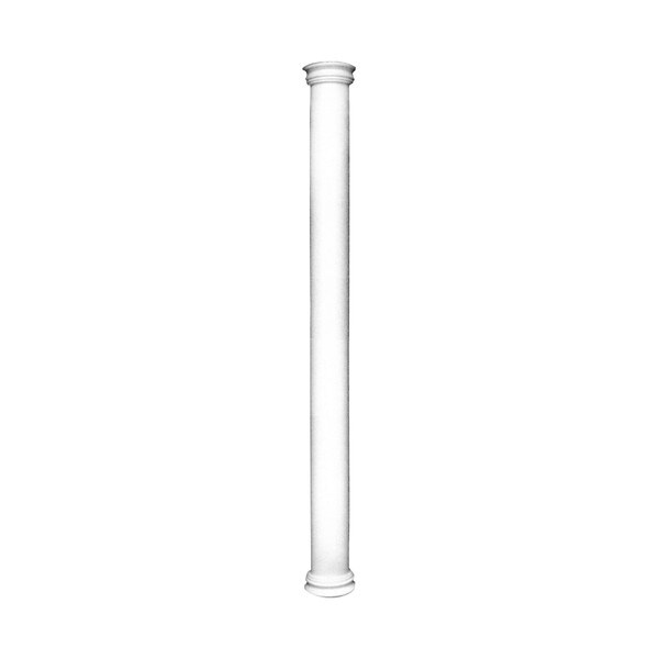 12' High x 12" Diameter Plain Round Non-Tapered Fiberglass Structural Column with Contemporary Capital and Base