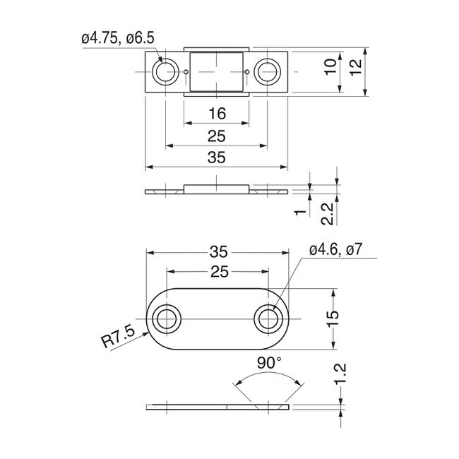 Sugatsune Nickel Finish Steel Ultra Thin Catch MCYN001P