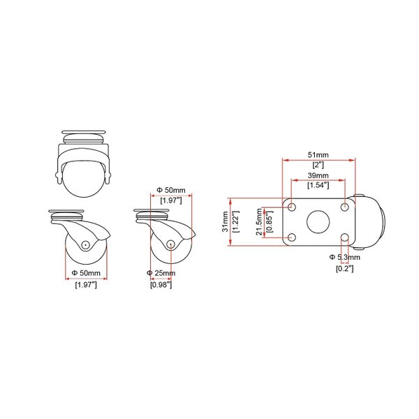 Swivel Hooded Ball Furniture Caster