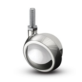 2in (50mm) Dia | Swivel Metal Ball Furniture Caster | 5/16-18 x 1in Long Threaded Stem
