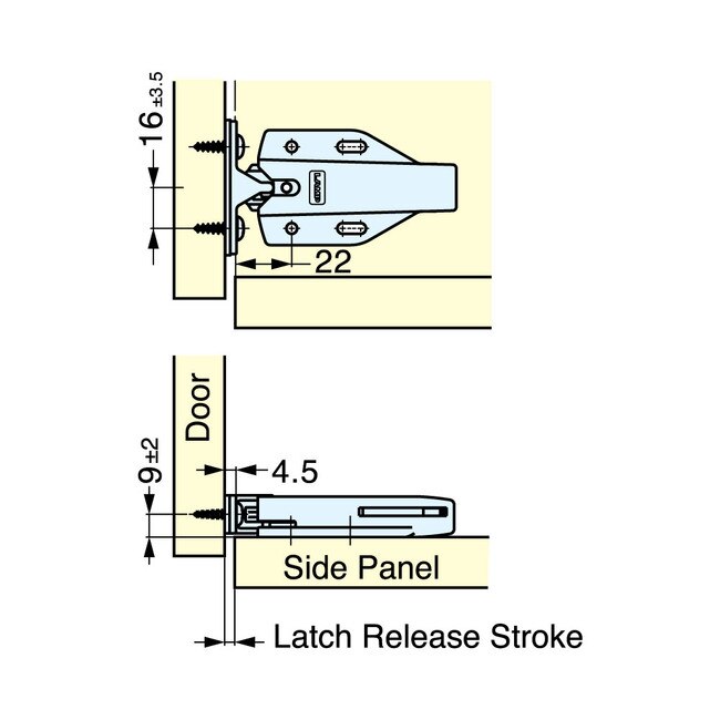 Sugatsune Touch Latch (Long Stroke) MLC100WT