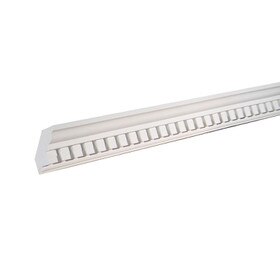 Fypon | 14in Face x 9-13/16in H x 9-13/16in Proj | Primed White Polyurethane | Crown Moulding | 8ft Long