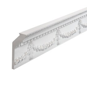 Fypon | 9-1/2in H x 4-1/8in Proj | Primed White Polyurethane | Crown Moulding | 12' Long