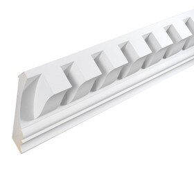Fypon | 7-1/4in H x 6-1/2in Proj | Primed White Polyurethane | Crown Moulding | 12' Long