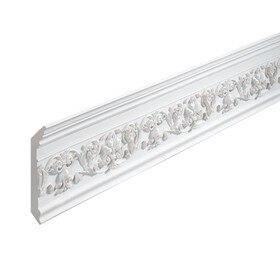 Fypon | 5-3/8in H x 6in Proj | Primed White Polyurethane | Crown Moulding | 12' Long