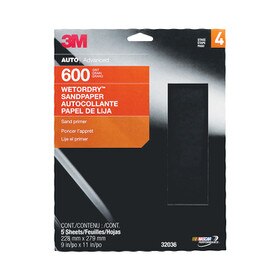 3m 600 Grit Wet/Dry Sandpaper 5pk 9" X 11"