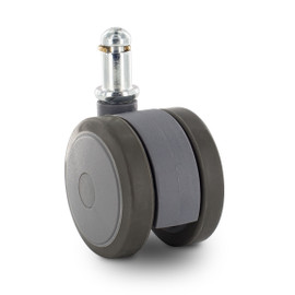 Two-Tone Gray | Swivel Twin Wheel Series Institutional Caster | 7/16in x 7/8in Long Friction Ring Stem