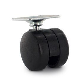 Black Swivel Non Hooded Twin Wheel Caster