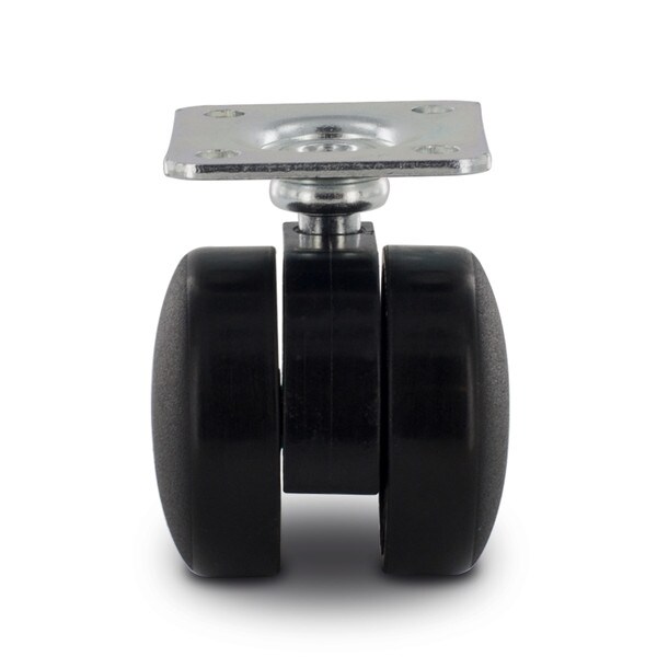 Black Swivel Non Hooded Twin Wheel Furniture Caster