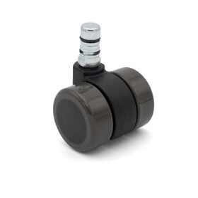 Grey Swivel Non Hooded | Mity Mite Twin Wheel Furniture Caster | 1-1/2in Square Top Plate