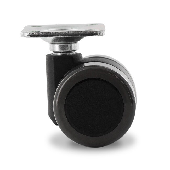 Grey Swivel Non Hooded Mity Mite Twin Wheel Furniture Caster | 1-1/2in Square Top Plate