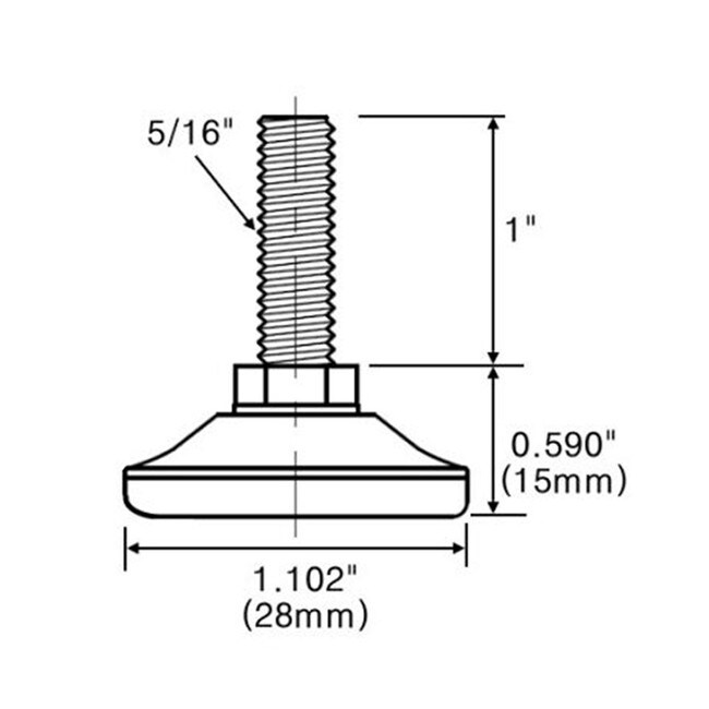 1-1/8in Dia Nickel Plated Shell with White PE Base | Monaco Leveler
