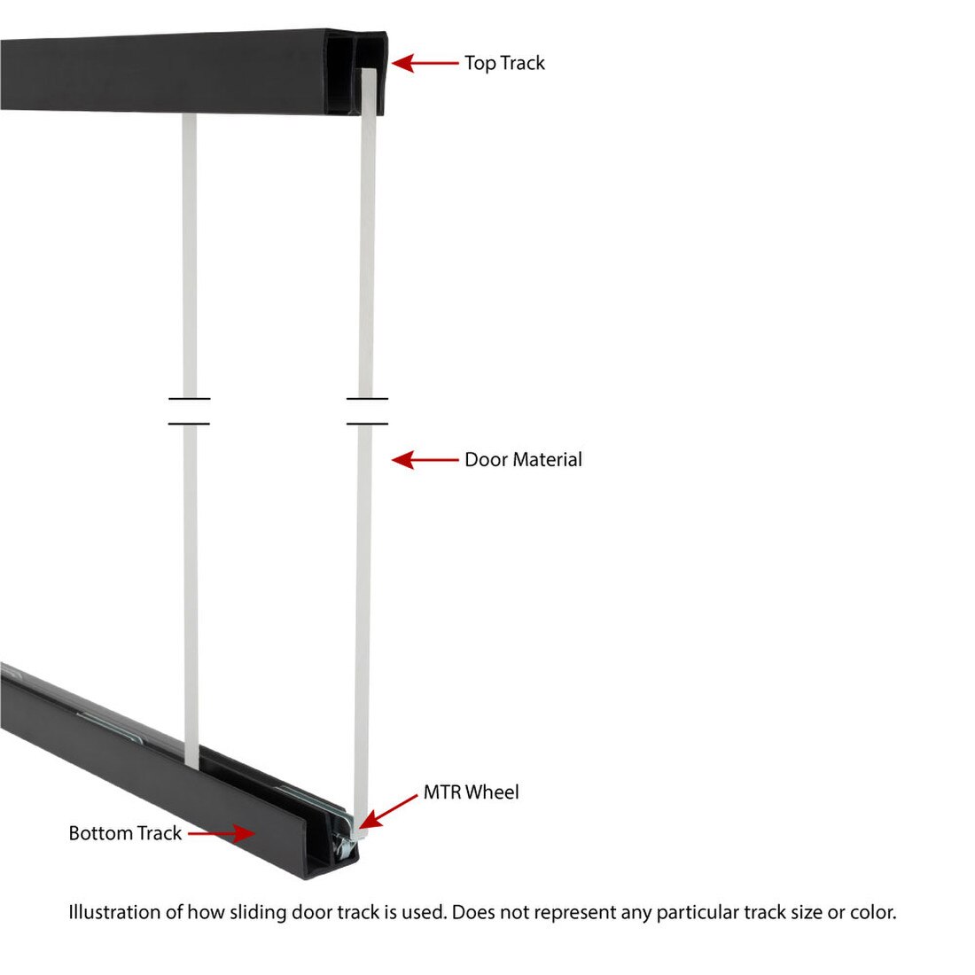 3/8in W | Plastic Miracle Sliding Door Track for 1/4in Glass