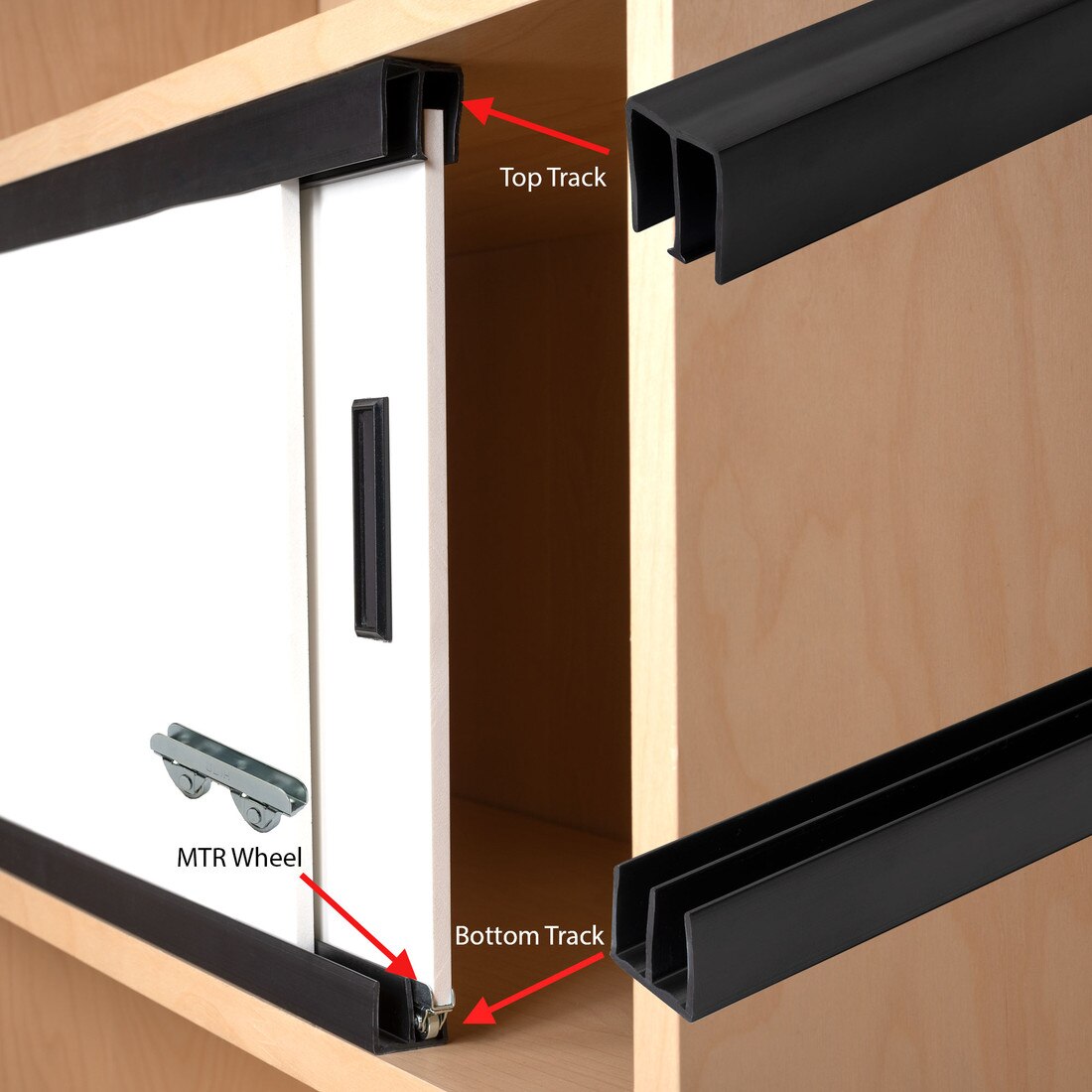 3/8in W | Plastic Miracle Sliding Door Track for 1/4in Glass