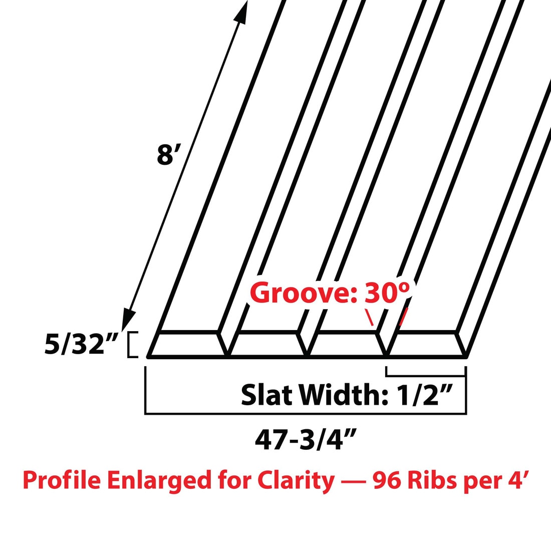 Narrow Slat Veneer Tambour Panels with 1/2" Profile for Custom Cabinetry & Wall Applications