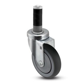 Gray Swivel NSF Series Institutional Caster | Rubber Adaptor For 1in I.D. Tubing