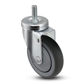 Gray Swivel NSF Series Institutional Caster | 1/2-13 x 1-1/2in Long Threaded Stem