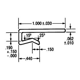 1/8in-3/16in | Dark Gray Nylon | Color Plastic Cap Moulding | 100ft Coil