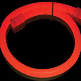 9/16" (14 mm) Wide LED Neon Light | Red 6 Watts Per Foot 120V IP65 | 164' Roll