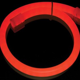 9/16" (14 mm) Wide LED Neon Light | Red 6 Watts Per Foot 120V IP65 | 164' Roll