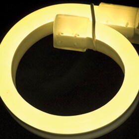 9/16" (14 mm) Wide LED Neon Light | Warm White 2700K 7 Watts Per Foot 120V IP65 | 164' Roll