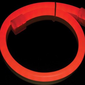 3/8" (10 mm) Wide LED Neon Light | Red 18 Watts Per Foot 24V IP65 | 33' Roll