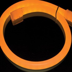 3/8" (10 mm) Wide LED Neon Light | Yellow 20 Watts Per Foot 24V IP65 | 33' Roll