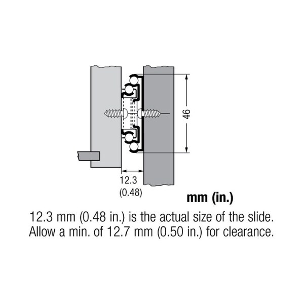OI-5000S Series | Clear Zinc Cold Rolled Steel | Ball Bearing with Soft Close Full Extension Drawer Slide