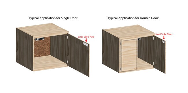 3/4in H x 1in W x 1-3/8in Long | 14lb Pull Force | Aluminum Magnetic Catch with Strike Plate | OI-732 Series