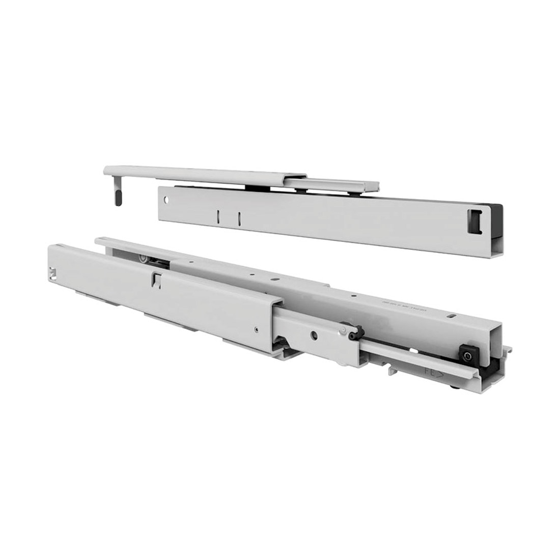 Fulterer OI-775 Series | White Powder Coated Cold Rolled Steel | 175lb. Capacity | Heavy Duty Full Extension Pantry Cabinet Pull-Out Drawer Slide