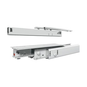 OI-777 Series | White Powder Coated Cold Rolled Steel | 450lb. Capacity | Heavy Duty Full Extension Pantry Cabinet Pull-Out Drawer Slide