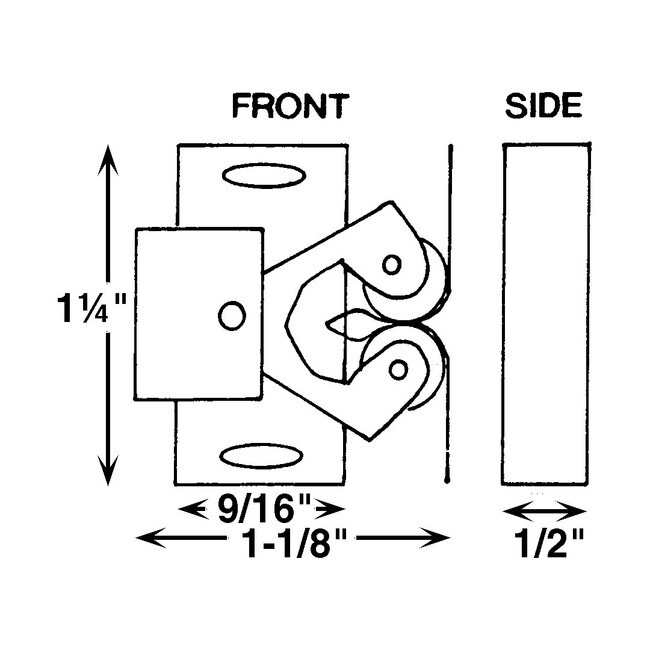 1/2in H x 1-1/8in W x 1-3/4in Long | Non-Magnetic | Double Roller Catch | With Self-Locating Strike Plate