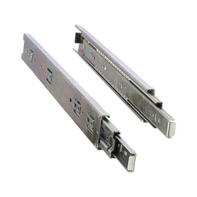 OI-9500 Series | Clear Zinc Cold Rolled Steel | 100lb. Capacity | Full Extension with 1in Over Travel Drawer Slide