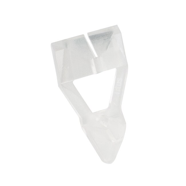1/4in W x 1-11/16in Long | Clear | Locking Shelf Rest With 5MM Pin | For 3/4in Shelf Thickness | OPHS-1829 Series