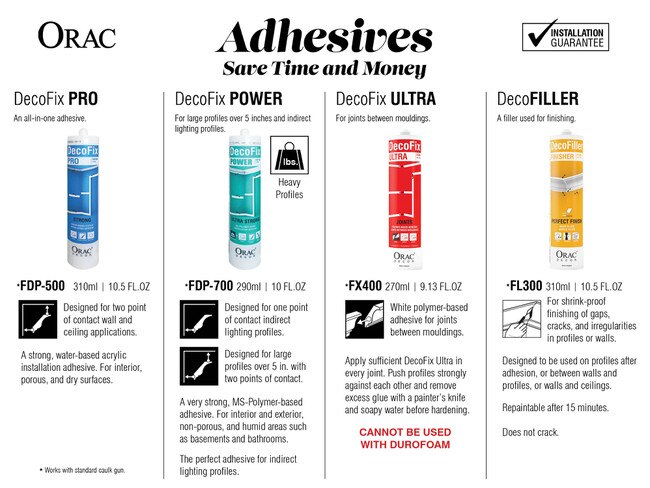 Orac Decor | Purotouch High Density Polyurethane Crown Moulding for Indirect Lighting | Primed White | 5-7/8in H x 4-7/8in Proj x 7-1/2in Face