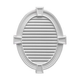 Fypon | Vertical Oval Louver With Trim & Keystones