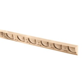 5/8in H x 1/2in Proj | Unfinished Poplar Embossed Wood Panel Moulding | 8ft Long