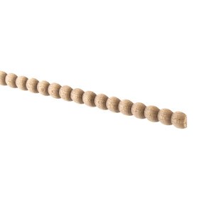 3/8" Wide x 3/16" Projection Hard Maple Beaded Wood Accent Moulding 2' Length