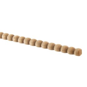 5/16" Wide x 5/16" Projection White Hardwood Beaded Accent Moulding 2' Length