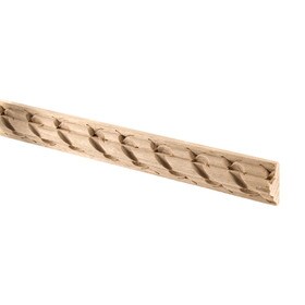 11/16" Wide x 5/16" Projection Unfinished Maple Wood Rope Accent Moulding 4' Length
