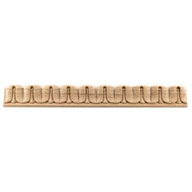 1in H x 1/2in Proj | Maple Unfinished Hand Carved Wood Panel Moulding | 4ft Long