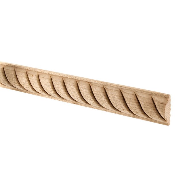 1" Wide x 1/2" Projection Unfinished Maple Wood Rope Accent Moulding 4' Length