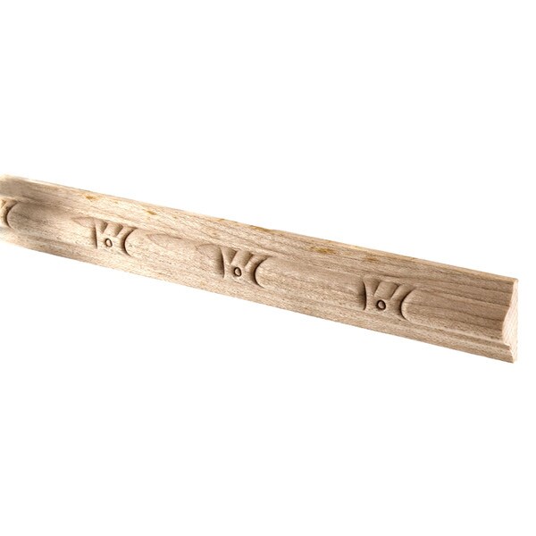 15/16in H x 5/16in Proj | Unfinished Poplar Embossed Wood Panel Moulding | 8ft Long