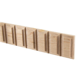 1-9/16" Wide x 5/16" Projection Unfinished Maple Wood Square Accent Moulding 4' Length