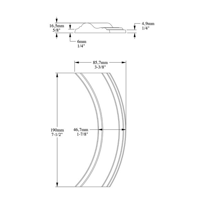 Orac Decor | High Density Polystyrene Panel Moulding Curve Used With P8030 | Primed White | 7-1/2in H x 5/8in Proj