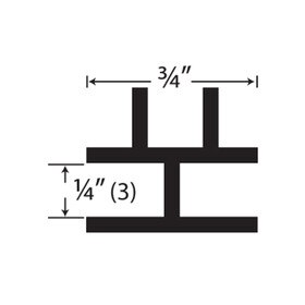 1/4in Clear Butyrate | 90 Degree 3 Way Corner Channel
