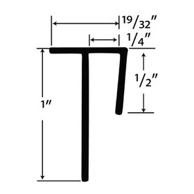 1/4in Black Styrene | Cap Moulding