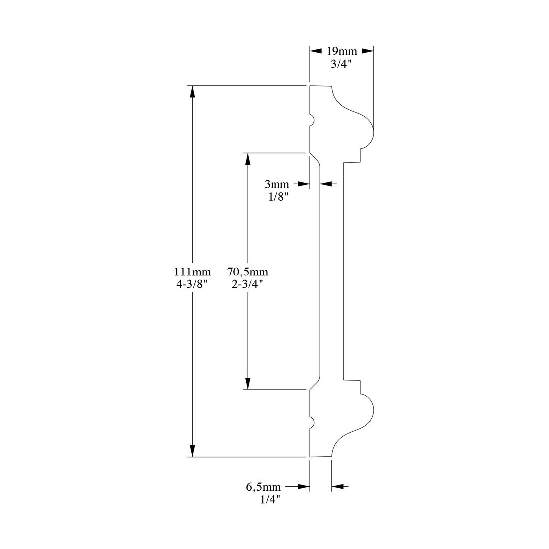 Orac Decor | Purotouch High Density Polyurethane Panel Moulding | Primed White | 4-3/8in H x 3/4in Proj